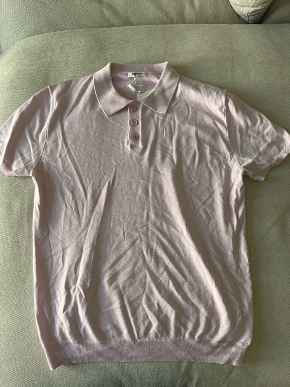 Classic Men's Polo Shirt in Soft Pink